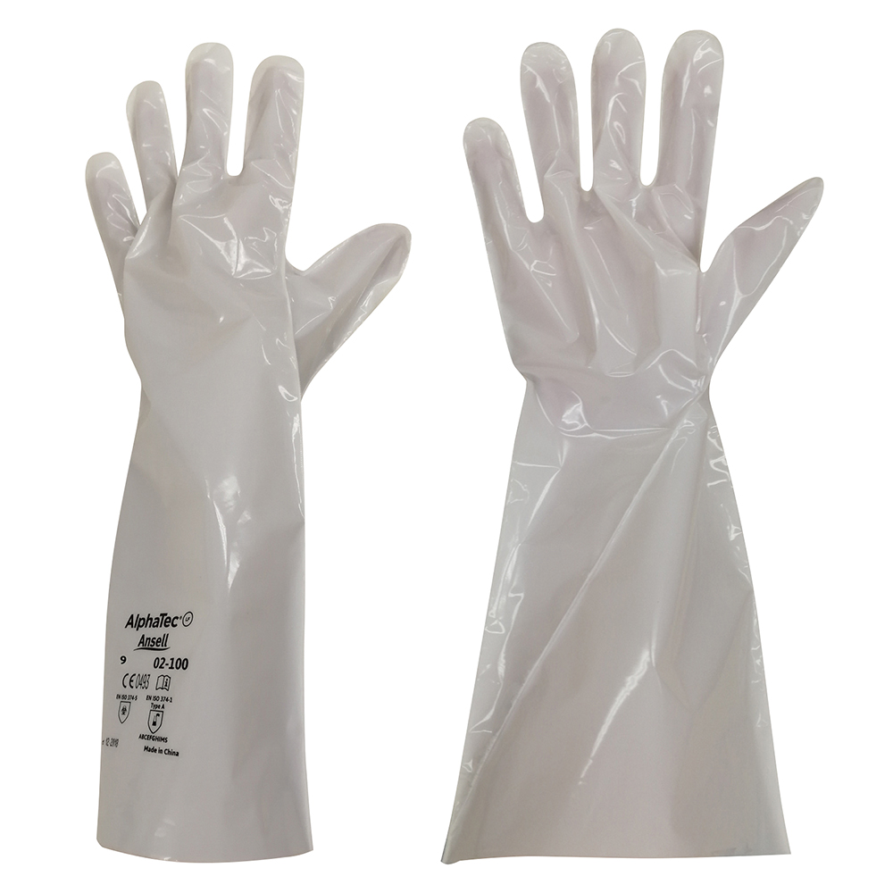 4294967295,耐薬品手袋 アルファテック 02-100 M,汎用器具・消耗品,保護・手袋・ウエア２,特殊手袋Ⅰ（耐薬品）,9.安全保護用品,C.手袋