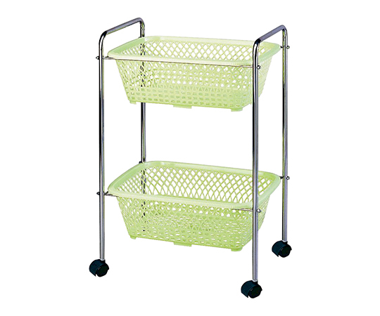脱衣カゴ キャスター付き グリーン 515×350×750mm DP-25C（2段）