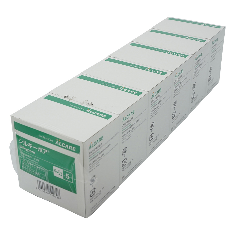 シルキーポア ベージュ 5号 5.0cm×10m 1箱（6巻入） 11932