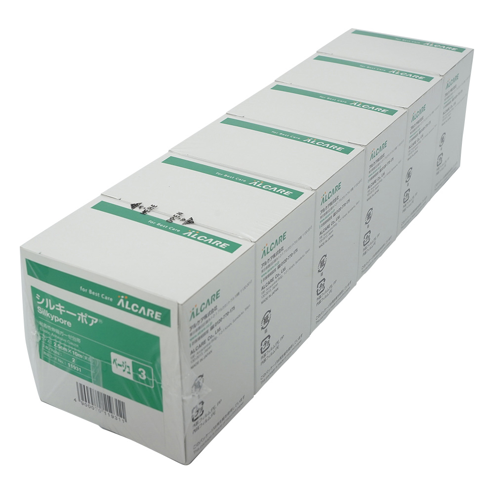 シルキーポア ベージュ 3号 2.5cm×10m 1箱（12巻入） 11931