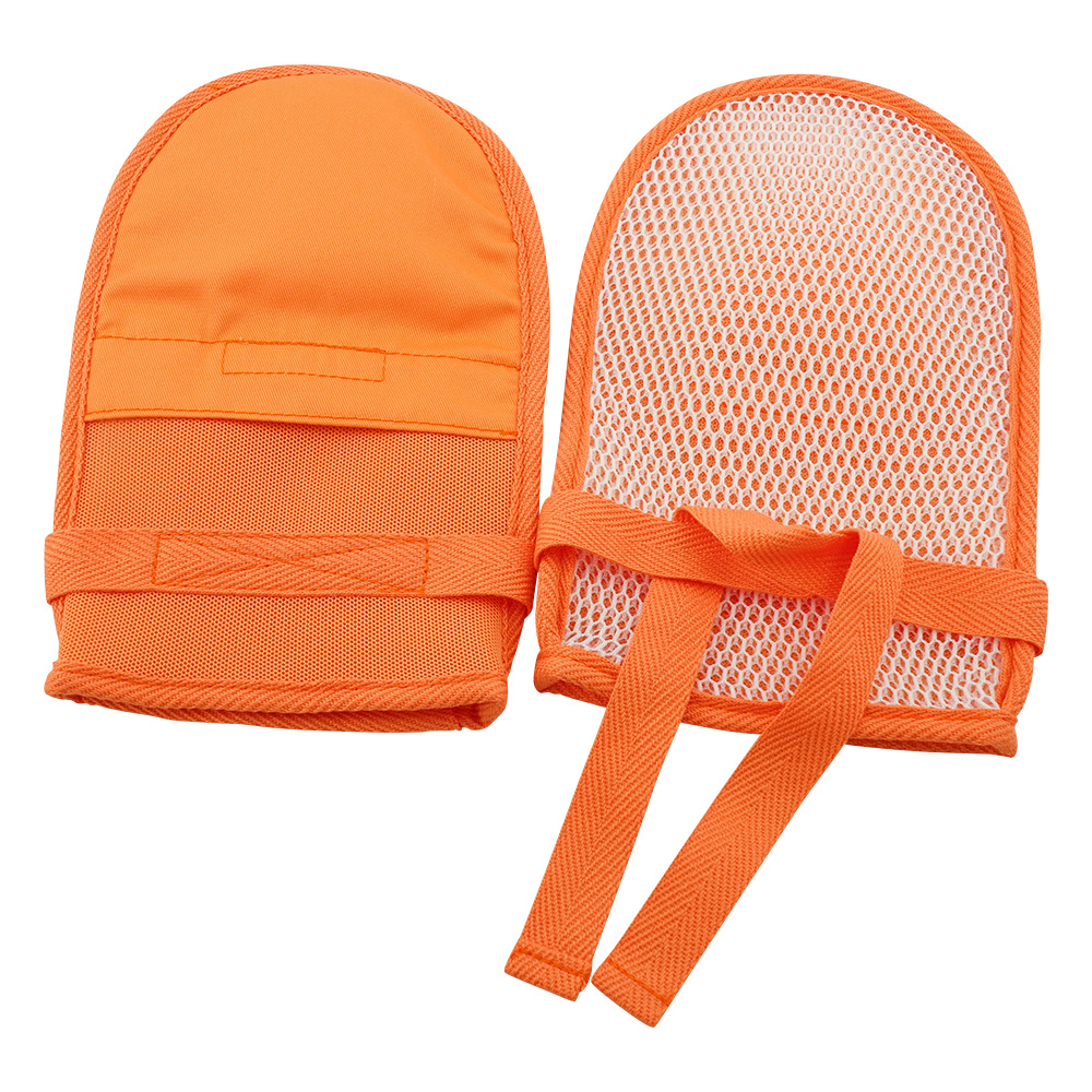 抜管防止手袋 小 メッシュ オレンジ 小オレンジ