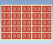 X線フィルム袋用 カラーナンバーラベル 1袋（10片×10枚入） CNL-S3