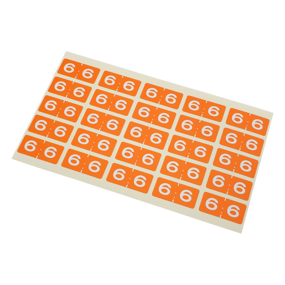 カラーナンバーラベル 15×30mm（6） 1袋（25片×10枚入） CNL-L06
