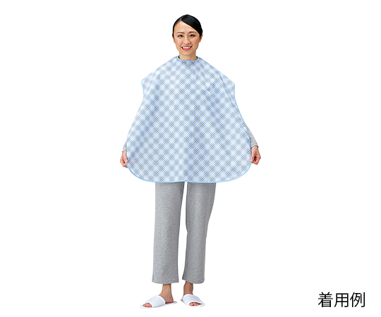 撥水加工食事用エプロン ブルー T-210S