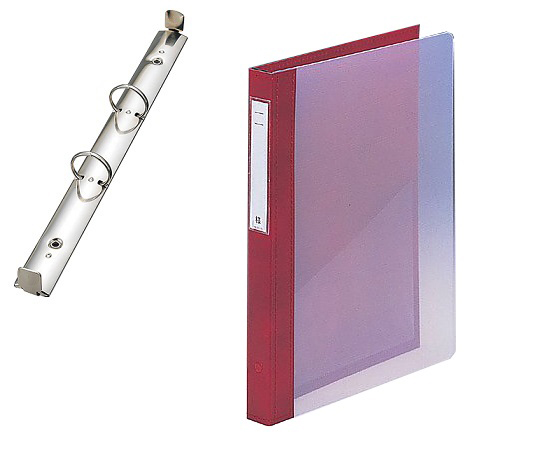 カルテブック A4・2穴・クリヤー レッド CYC4-2L-5