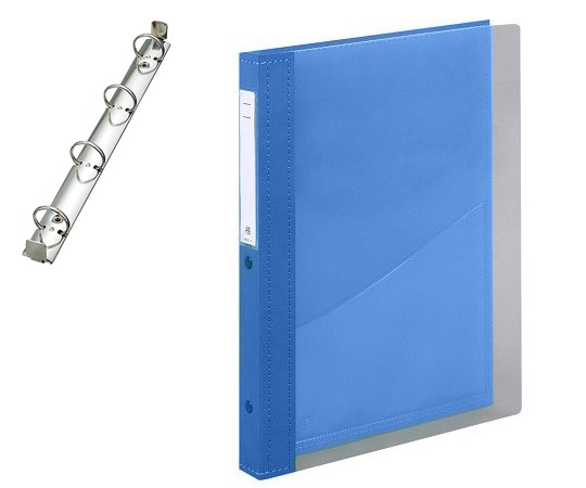 カルテブック A4・4穴・クリヤー ライトブルー CYC4-4L-2