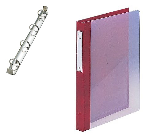 カルテブック A4・4穴・クリヤー レッド CYC4-4L-5