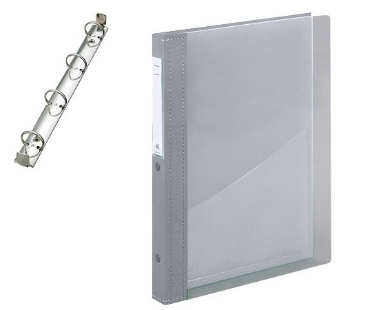 カルテブック A4・4穴・クリヤー シルバー CYC4-4L-6