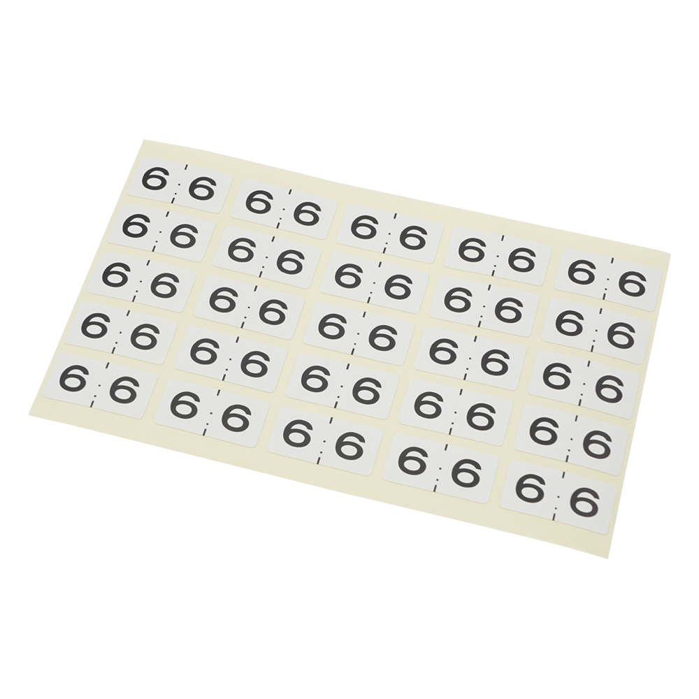 モノクロナンバーラベル 6 1袋（25片×10枚入） MNL-L6