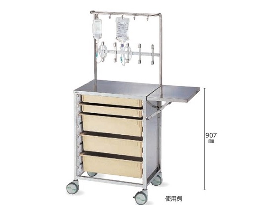 トレー型点滴処置台 660×460×927・1577mm NT-77