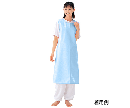 入浴介助エプロン （面ファスナータイプ） サックス/M 6012（M）