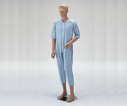 前開き介護ねまき （ロック機能付） ブルー/L 4300