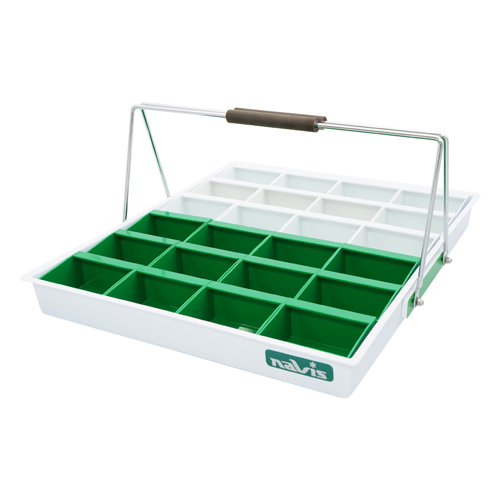散薬用トレー 24人用 緑・白 （NSケースタイプ） NS-24R（24人用）