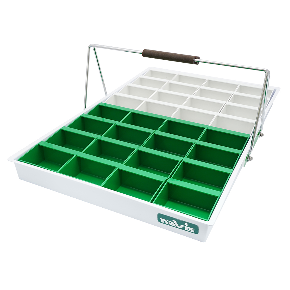 散薬用トレー 32人用 緑・白 （NSケースタイプ） NS-32R（32人用）