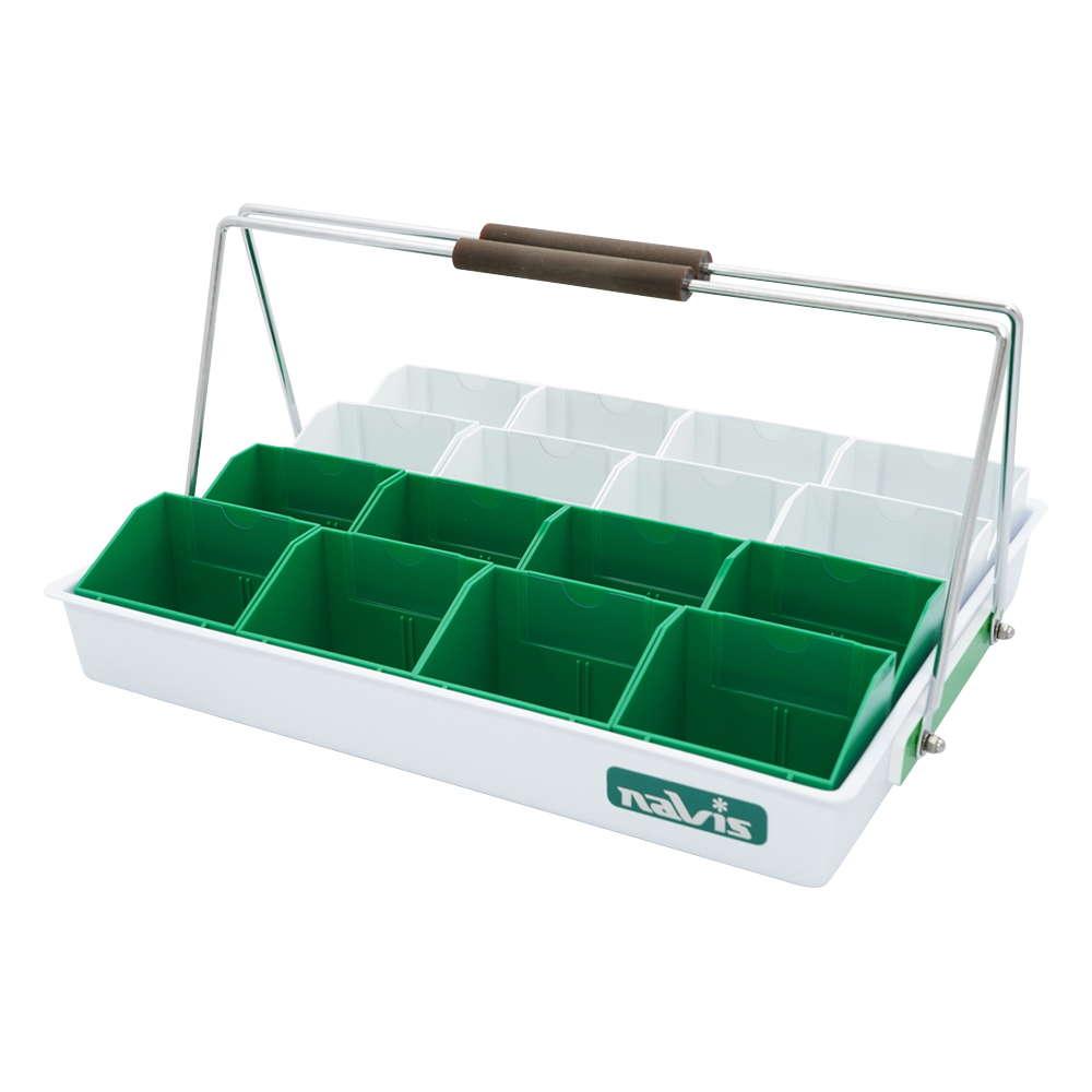 散薬用トレー 16人用 緑・白 （Nケースタイプ） N-16R（16人用）