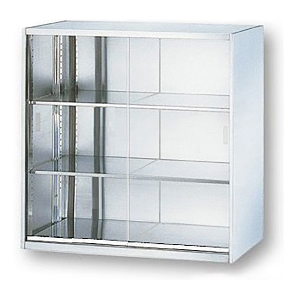 ステンレス収納庫 引き戸（ガラス戸） 900×500×900mm SS-09G