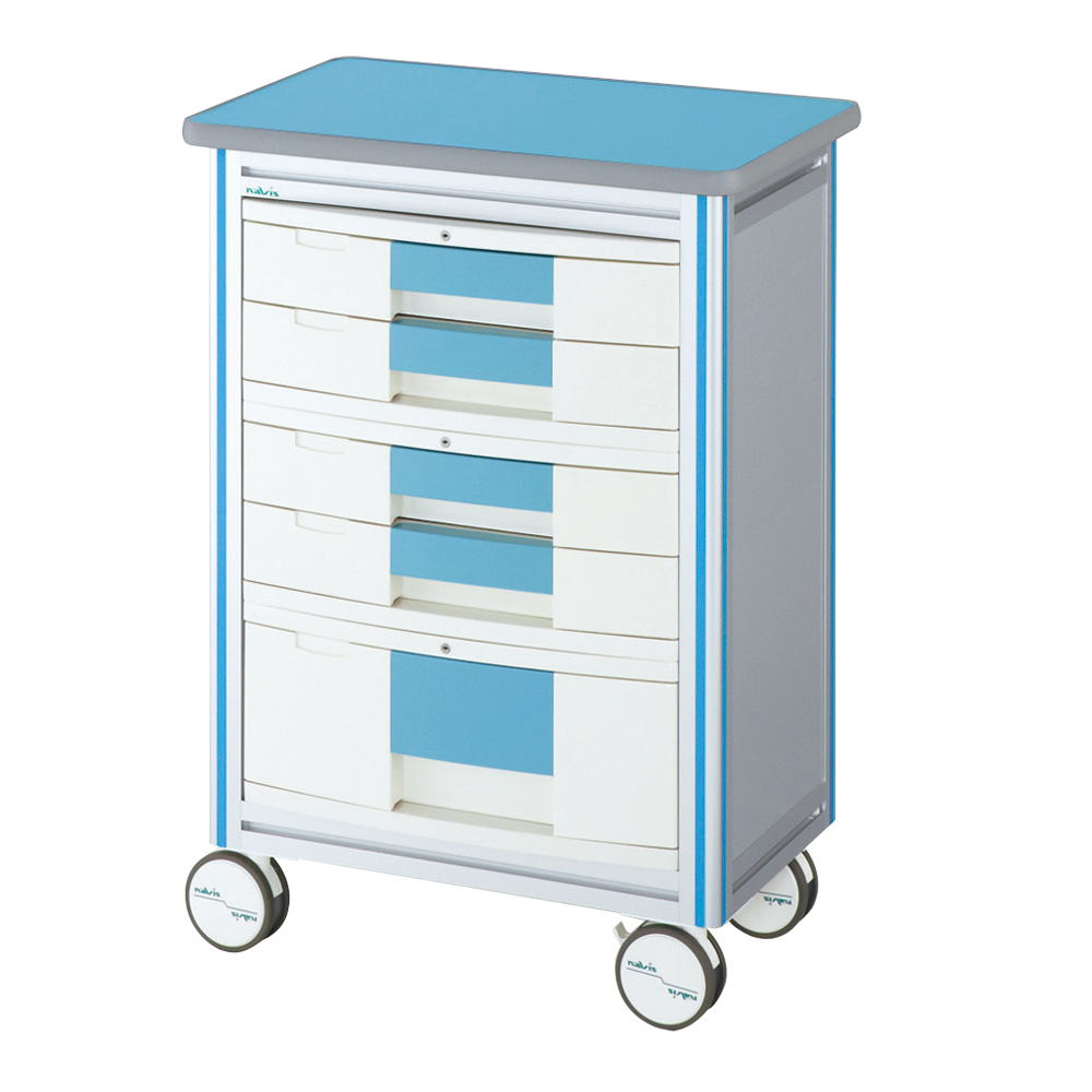 ヨーロピアンカートII（回診タイプ） 5段ブルー 600×400×855mm ES-A5B