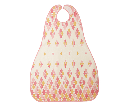 食事用エプロンII ロングタイプ アーガイルピンク 6068