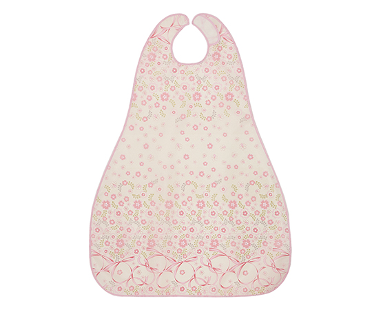 食事用エプロンII ロングタイプ フラワーピンク 6068