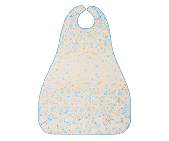 食事用エプロンII ロングタイプ フラワーブルー 6068