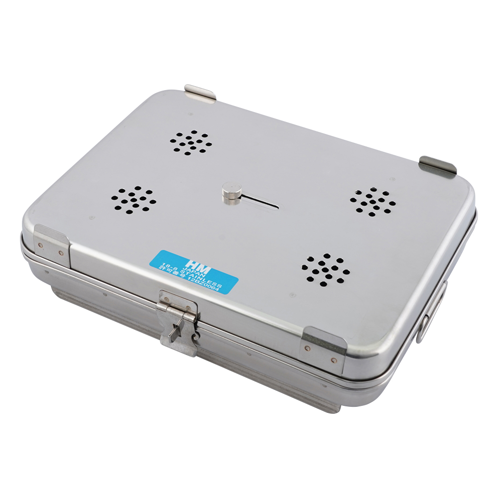 卓上オートクレーブ用角カスト フタ・底開閉式 240×180×40mm HM