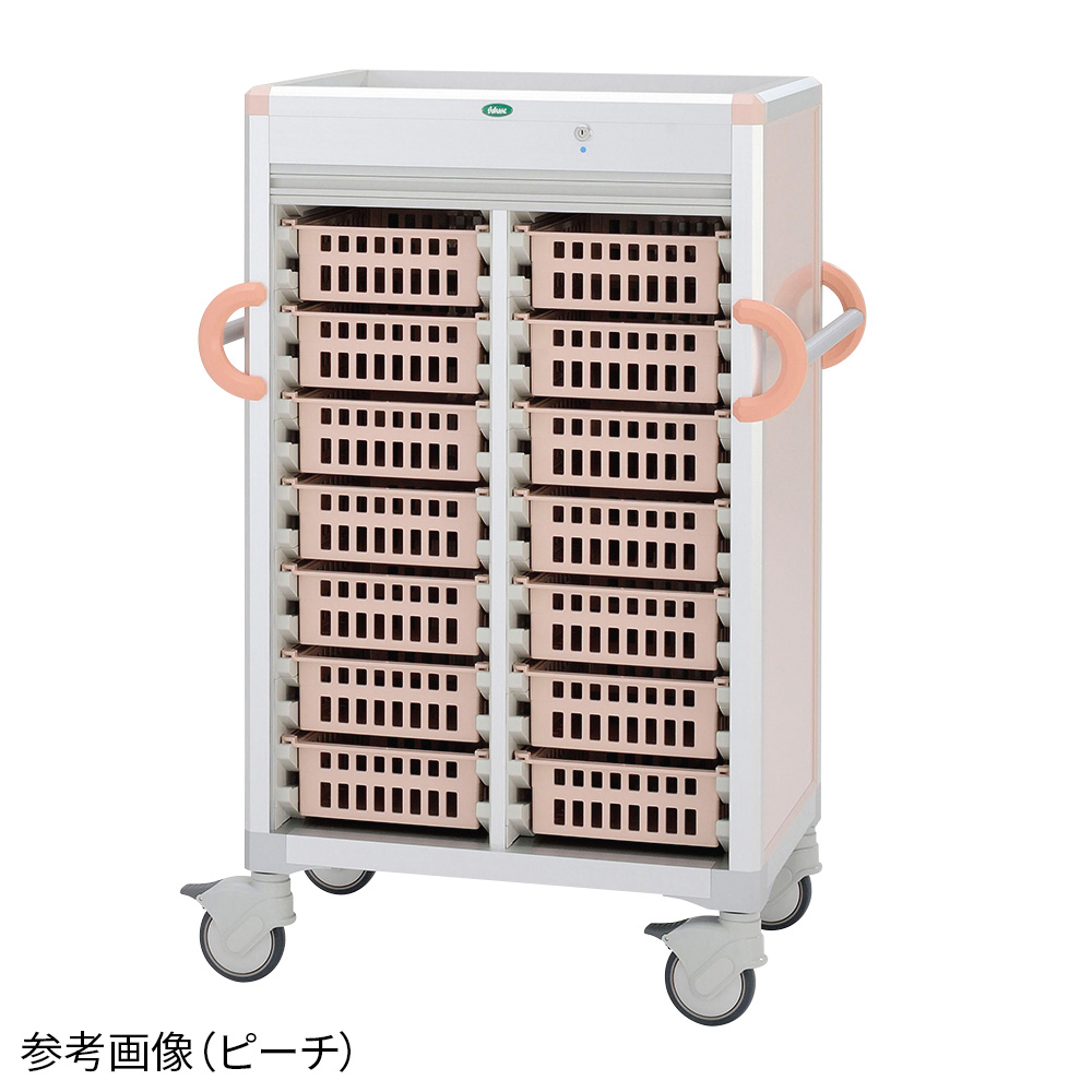 オーダリングカート（シャッター・鍵付） 843×570×1241 ブルー C34-TNS214SB