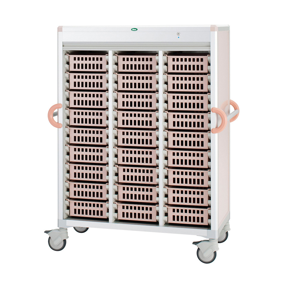 オーダリングカート（シャッター・鍵付） 1173×570×1481 ピーチ C34-TNS318SB