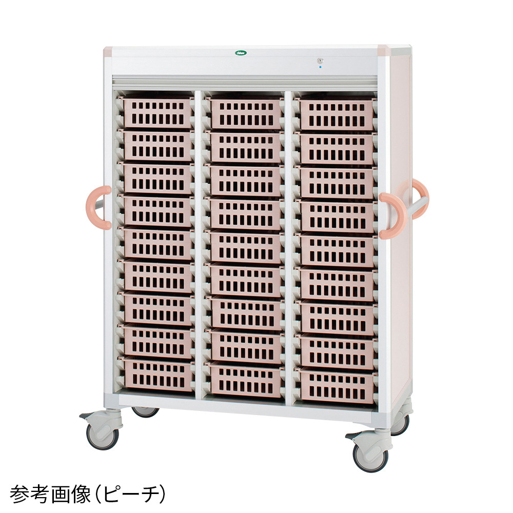 オーダリングカート（シャッター・鍵付） 1173×570×1481 ブルー C34-TNS318SB