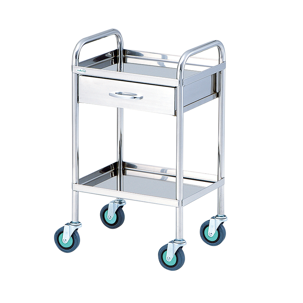 とっても静かな枠付回診車（2段） 453×353×800mm TS4535W