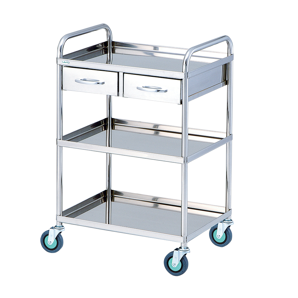 とっても静かな枠付回診車（3段） 603×453×940mm TS6045T