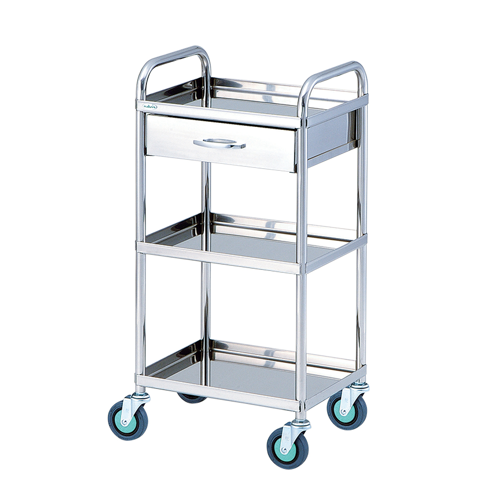 とっても静かな枠付回診車（3段） 453×353×940mm TS4535T