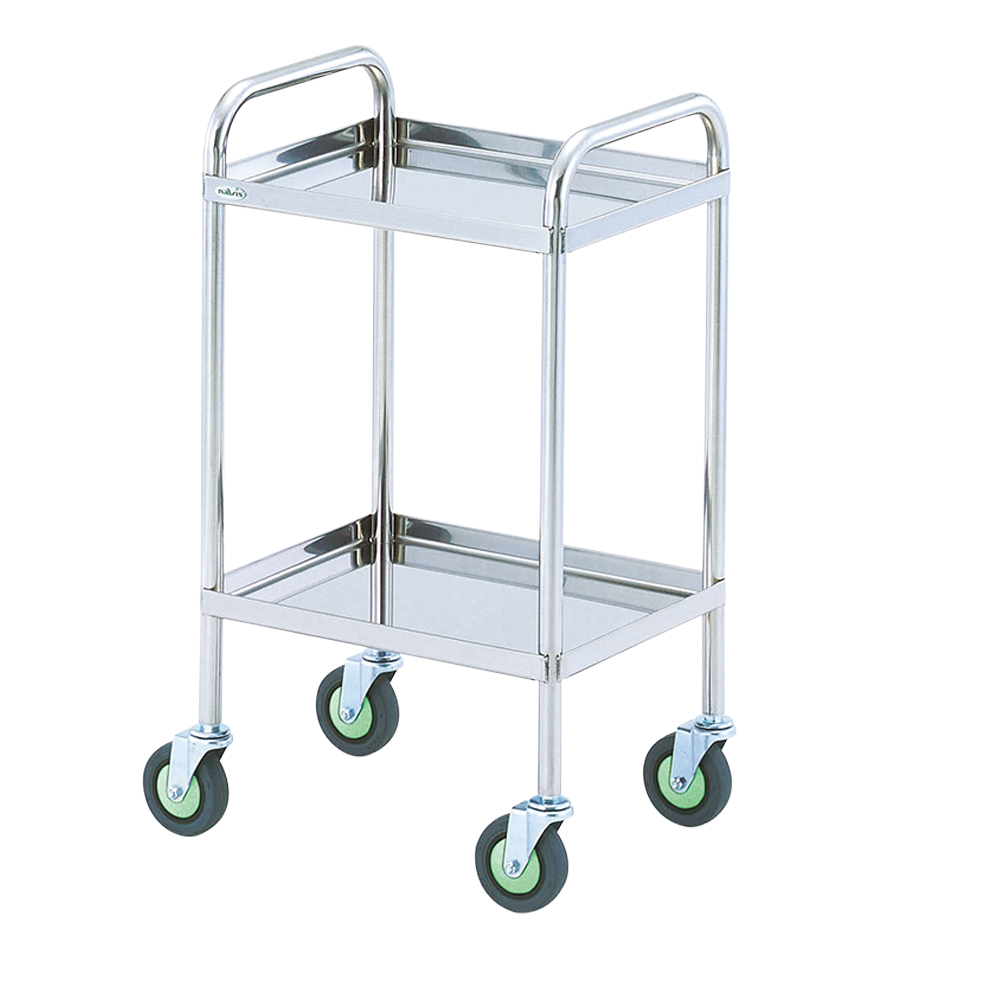 とっても静かな枠付き回診車（引出無） （2段） 453×353×800mm TS4535WB