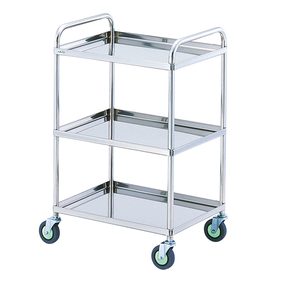 とっても静かな枠付き回診車（引出無） （3段） 603×453×940mm TS6045TB