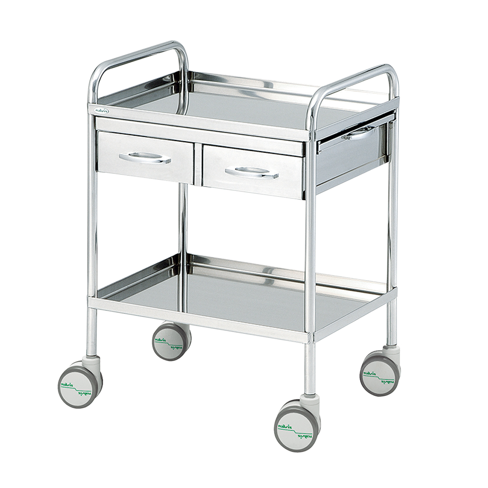 枠付き回診車（収納テーブル付） 603×453×822mm SYT6045W