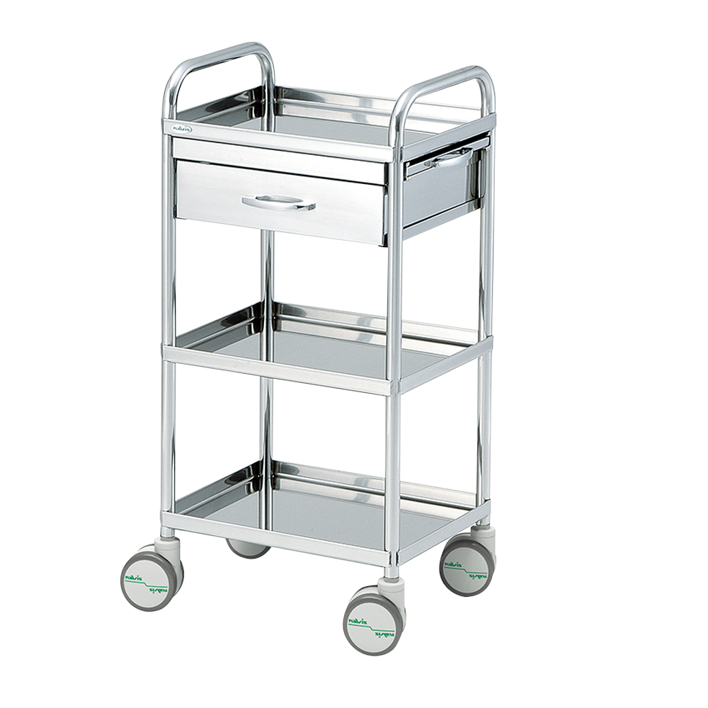 枠付き回診車（収納テーブル付） 453×353×927mm SYT4535T