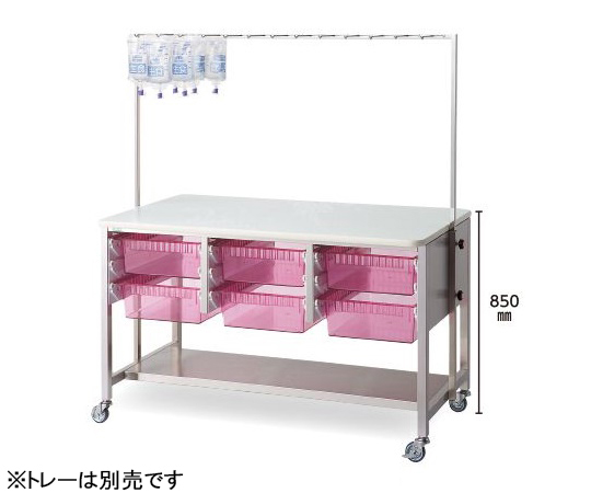 点滴処置台（ハンガー高さ調節機能付） 1480×780×1090～1650mm NRD-1370-1