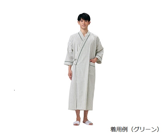 ストライプ病衣 （ワンピース） オレンジ/M