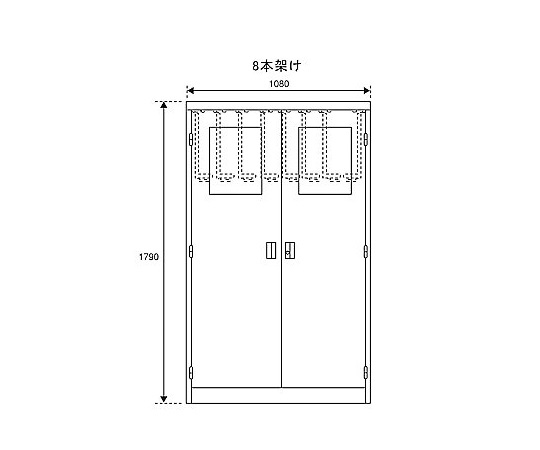 内視鏡キャビネット 8本架け（空気殺菌器付） DM-FSA-8