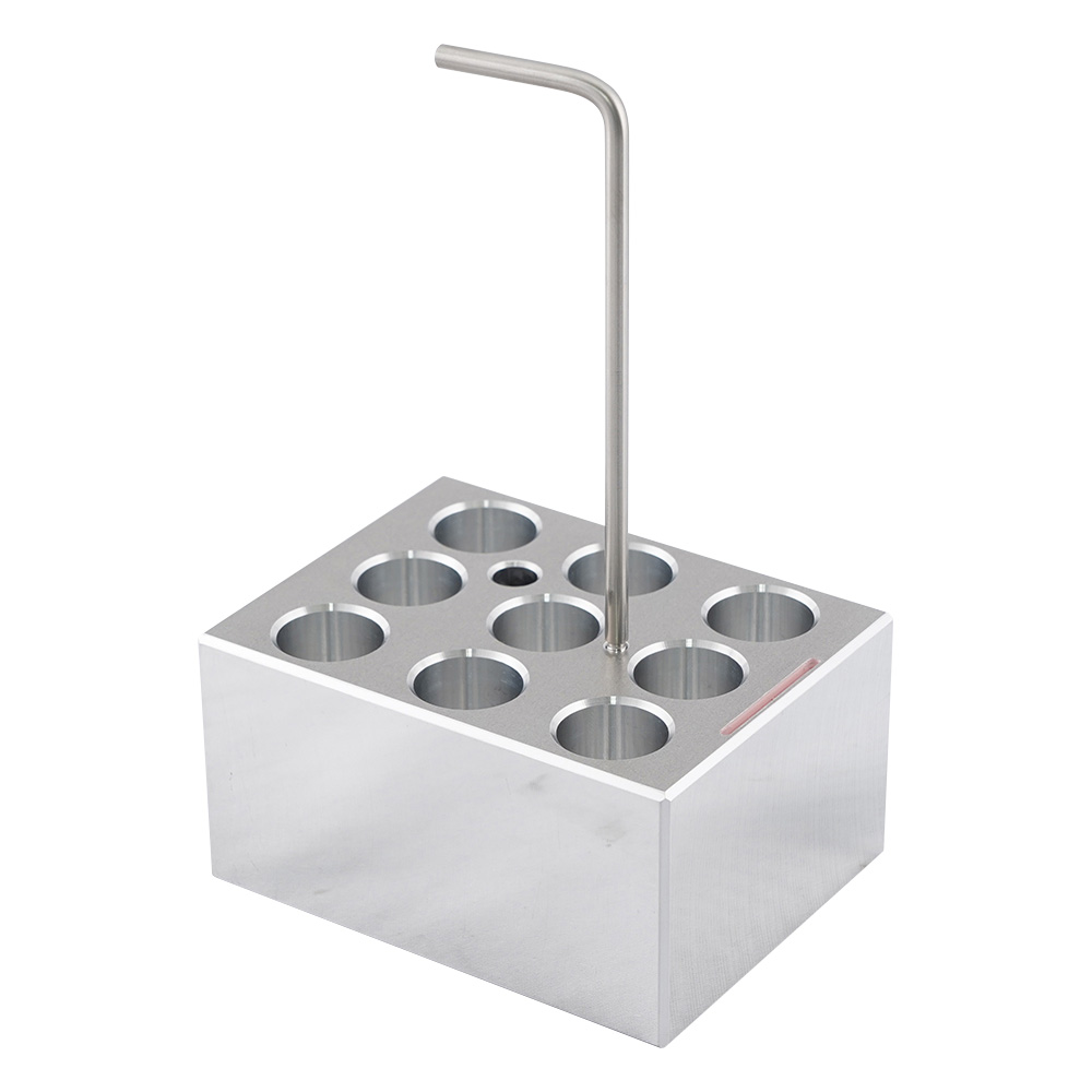 ホットドライバス用アルミブロック φ18.5mm試験管 9本用 No.8