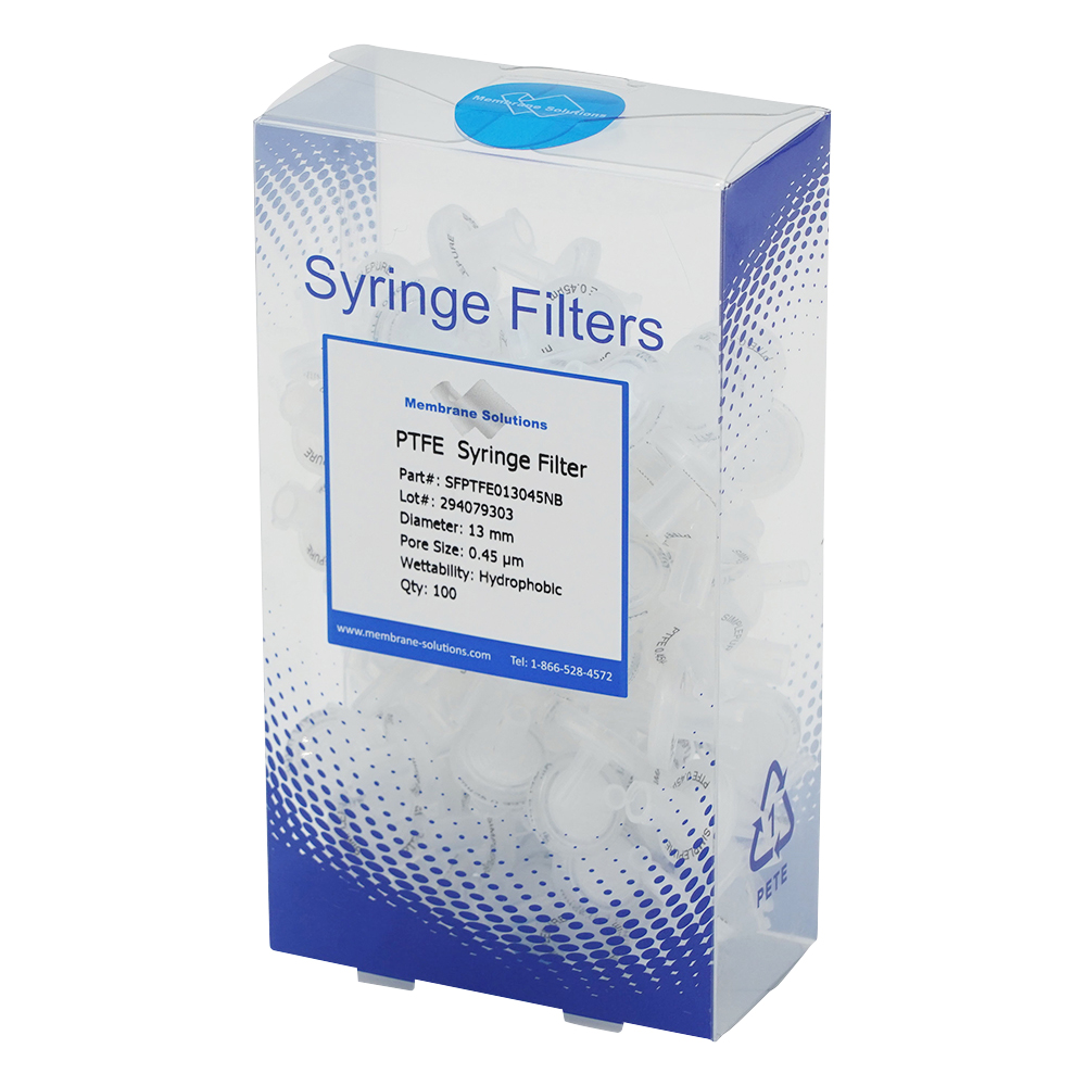 シリンジフィルター（疎水性）PTFE φ13mm／φ0.45μm 1箱（100個入） PTFE013045