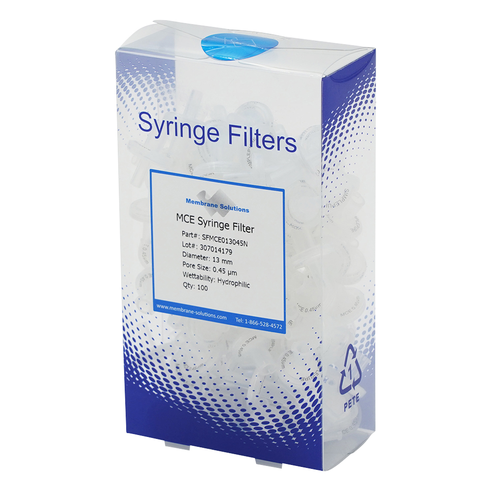 シリンジフィルター（親水性）MCE φ13mm／φ0.45μm 1箱（100個入） MCE013045