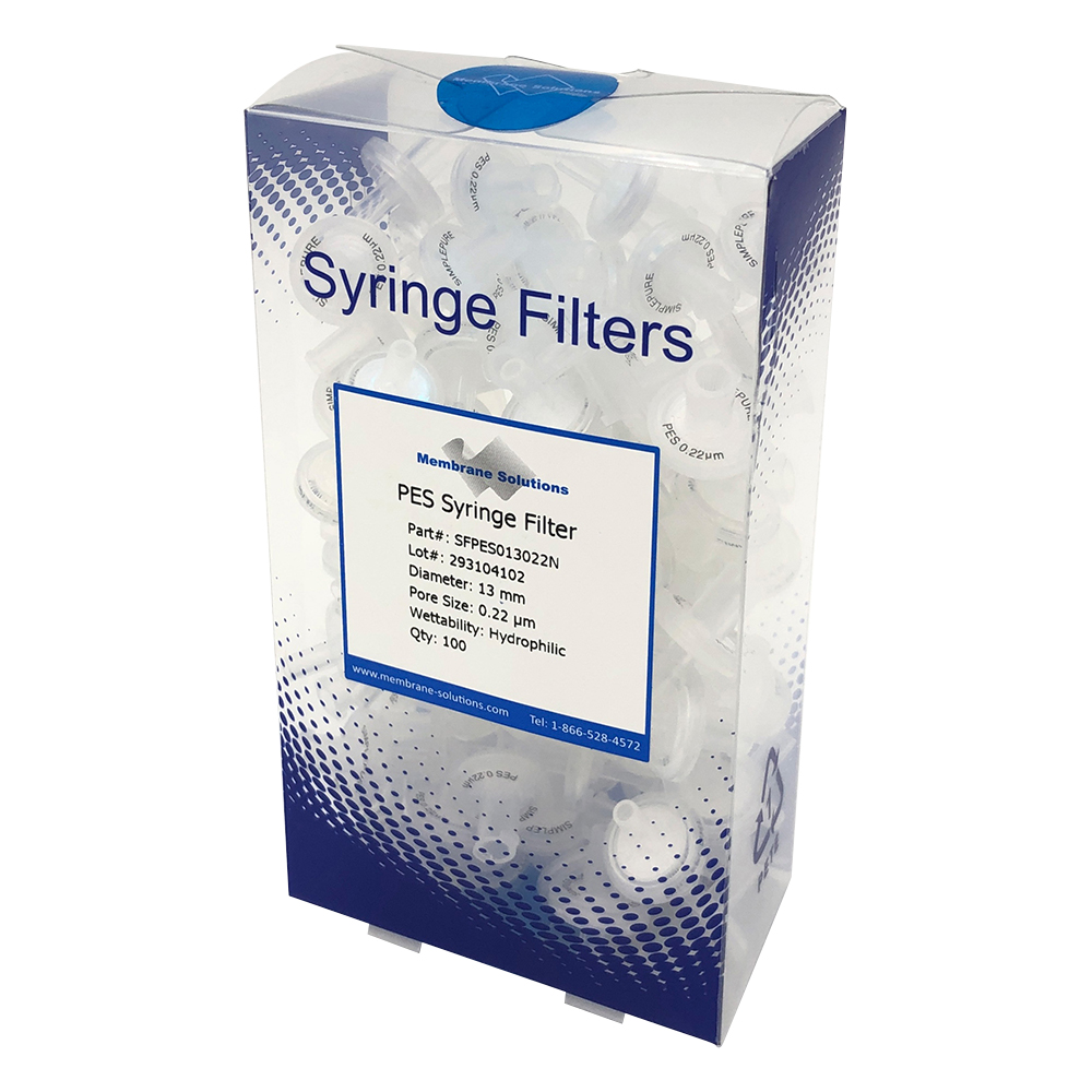 シリンジフィルター（親水性）PES φ13mm／φ0.22μm 1箱（100個入） PES013022