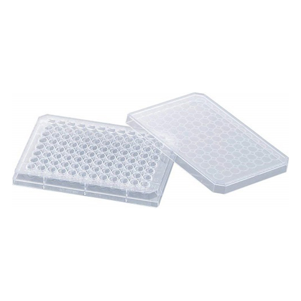 ビオラモ96ウェルプレート 平底蓋付き滅菌 370μL 1箱（1枚×135袋入） 平底ﾌﾀ付き滅菌