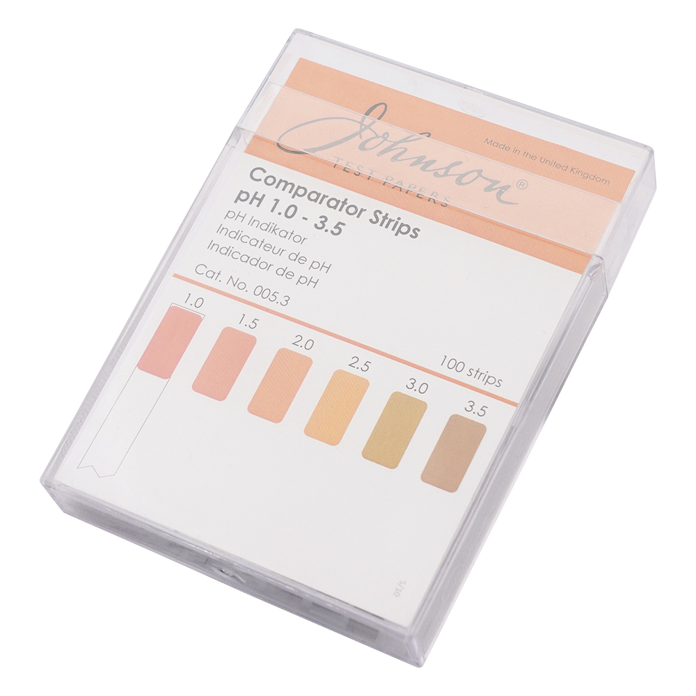 pH試験紙 PP（ポリプロピレン）スティックタイプ pH1.0～3.5 1箱（100枚入） 005.3