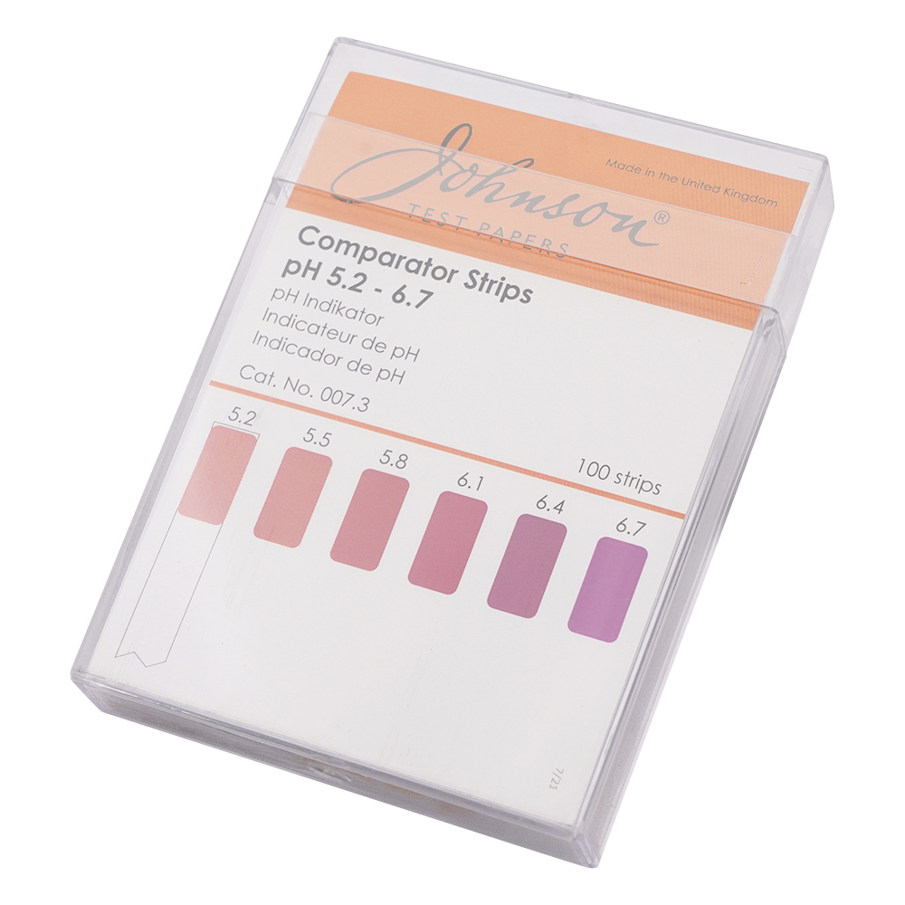 pH試験紙 PP（ポリプロピレン）スティックタイプ pH5.2～6.7 1箱（100枚入） 007.3