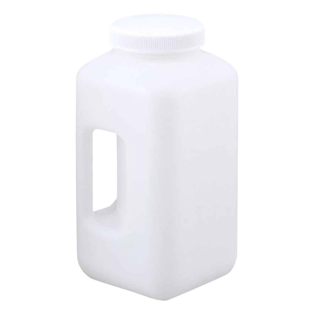 ハンドル付広口瓶 角型 HDPE製 583358