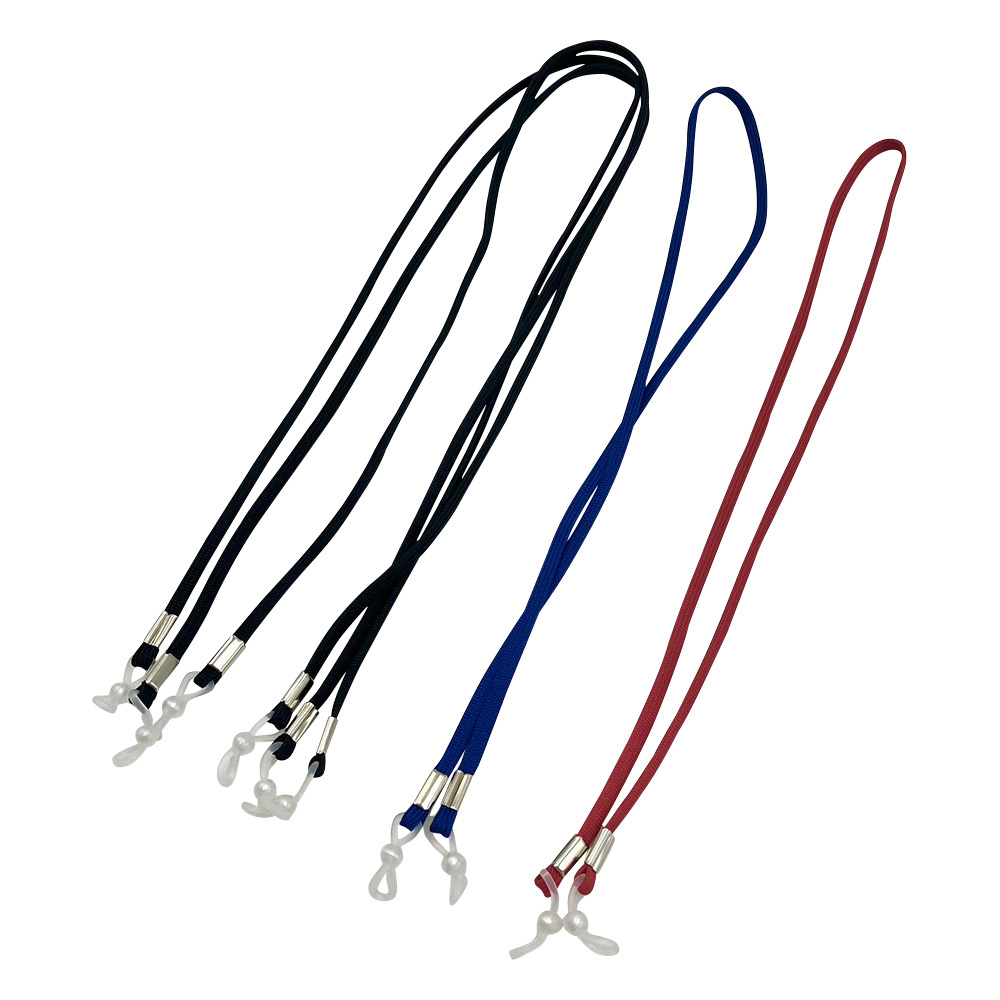 メガネストラップ（保護メガネ用） 黒赤青セット 5本セット