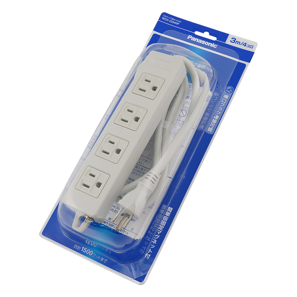 OAタップ（接地15A形） 4個口 3m WCH2334HP