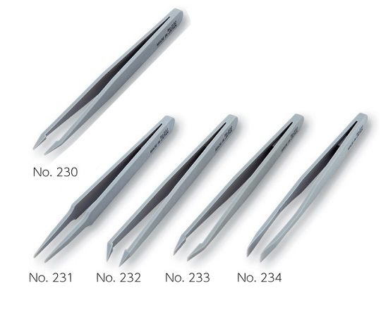 プラスチックピンセット 先丸 No.231