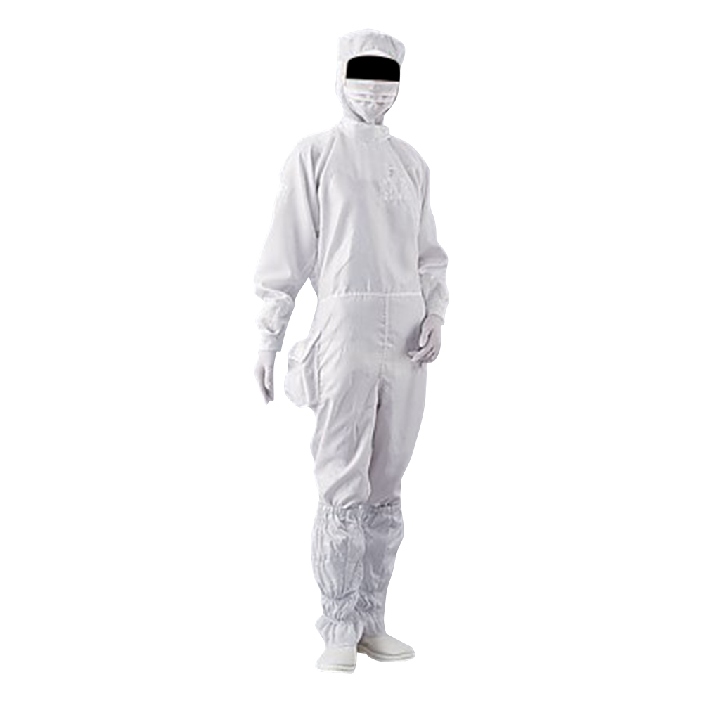 アズピュアクリーンスーツ（フード別・サイドファスナー型） ポケット付き 白 S 21211SW